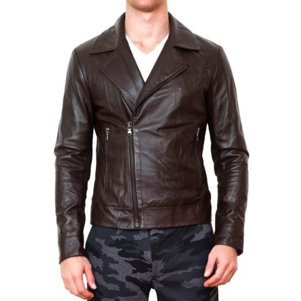 Brown leather jacket